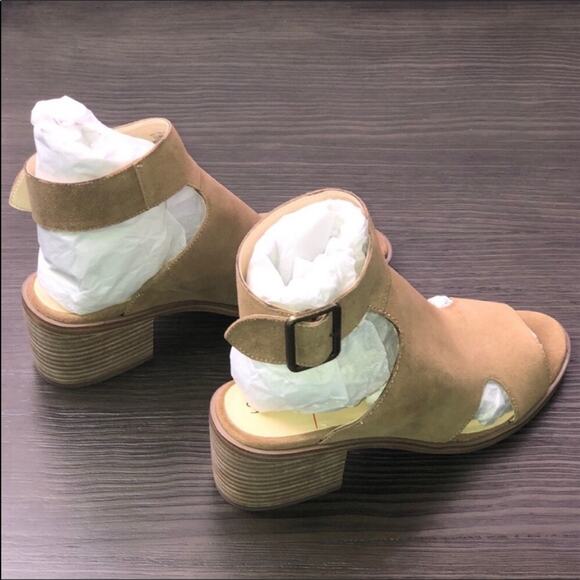 Sole Society Honey Suede Block Heel Sandals High Ankle Strap & Cutout Sz 7M BNIB - Picture 9 of 11